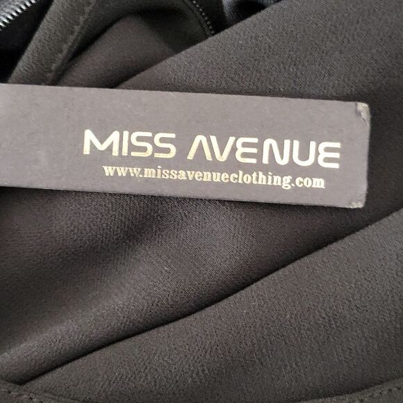 MISS AVENUE Black Plunging Neckline Ruffled Maxi‎ Dress Medium - Picture 10 of 12